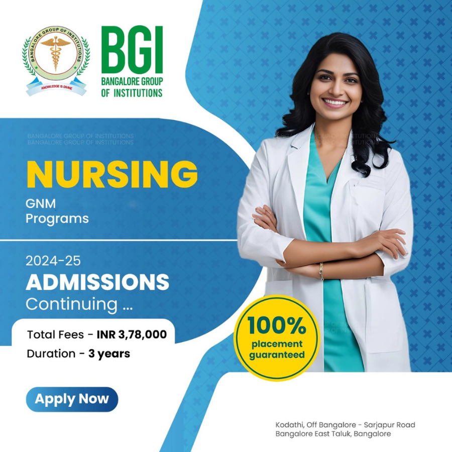 Admission open for GNM at Bangalore Group of Institutions, Bengaluru/Bangalore